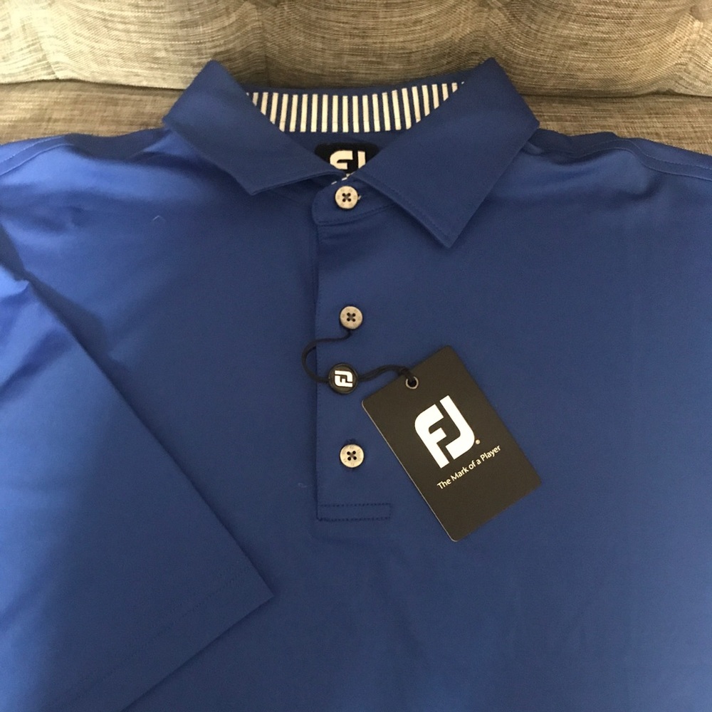 NWT Footjoy XL Gator Blue SS Golf Shirt